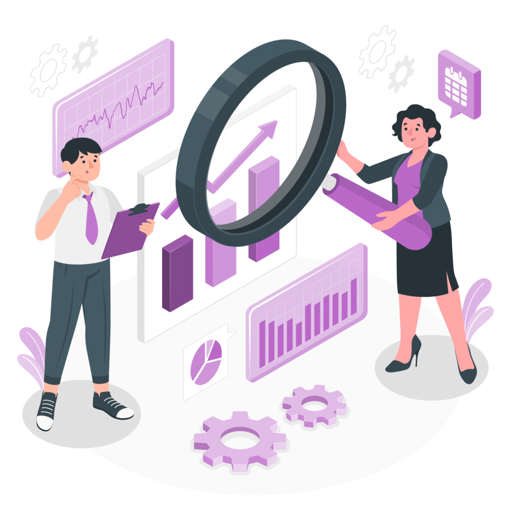 A team analyzing analytics together 