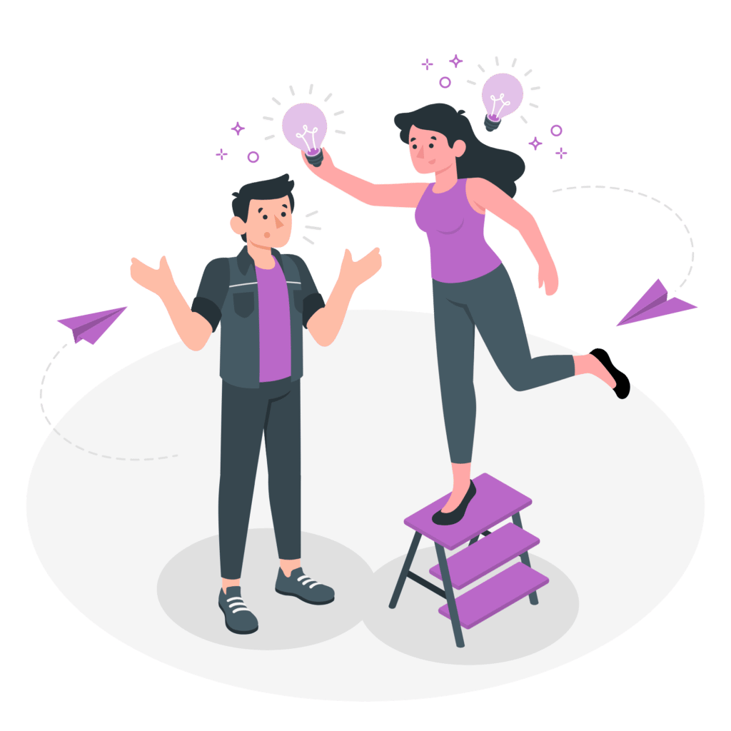 Two teammates ideating and planning together 