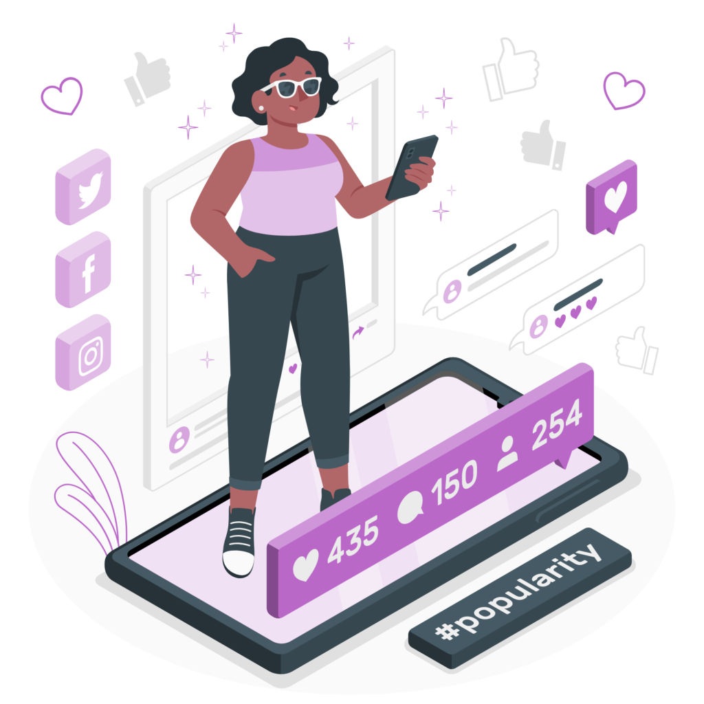 A user analyzing their social media 