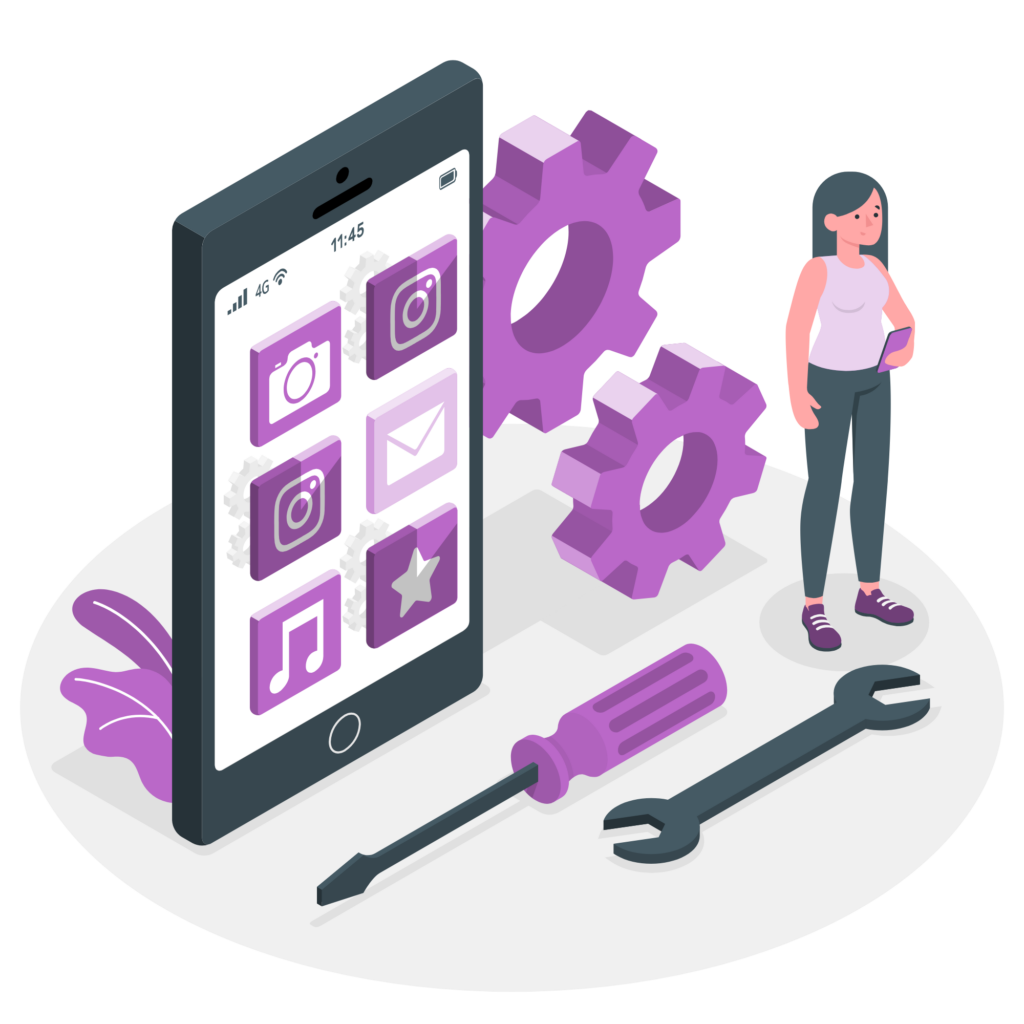 A user trying to alter and fix the settings on her device 