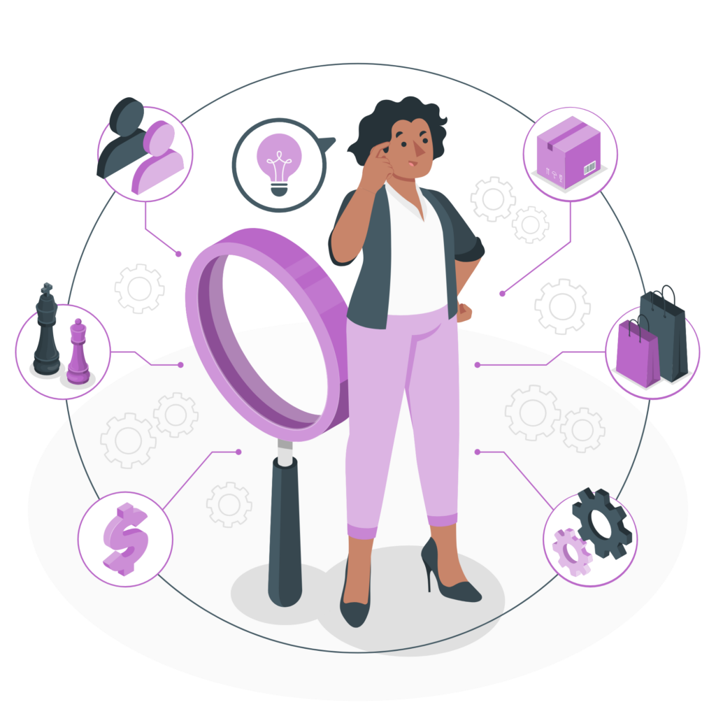 An individual analyzing the many categories of development platforms 