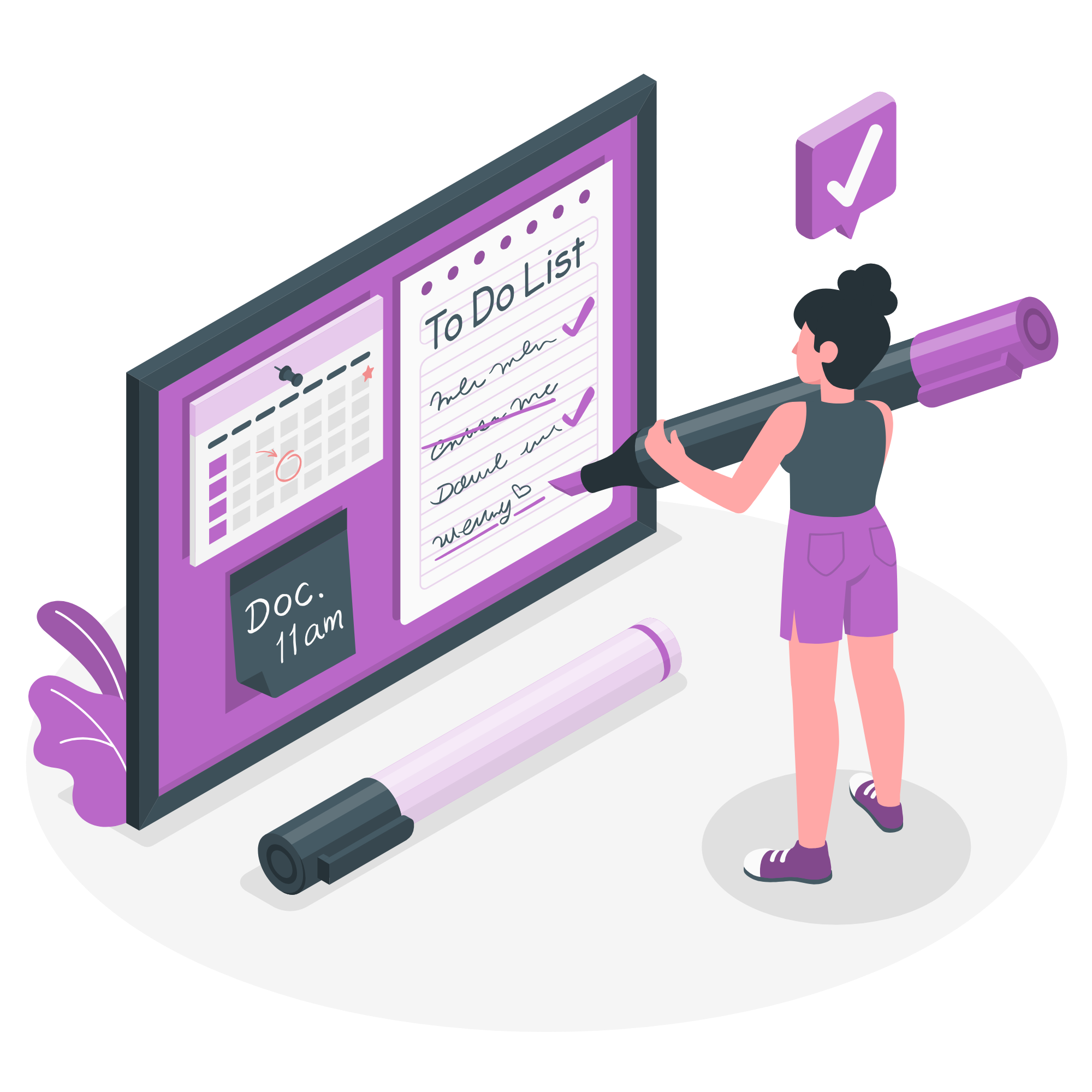 An individual planning her schedule 