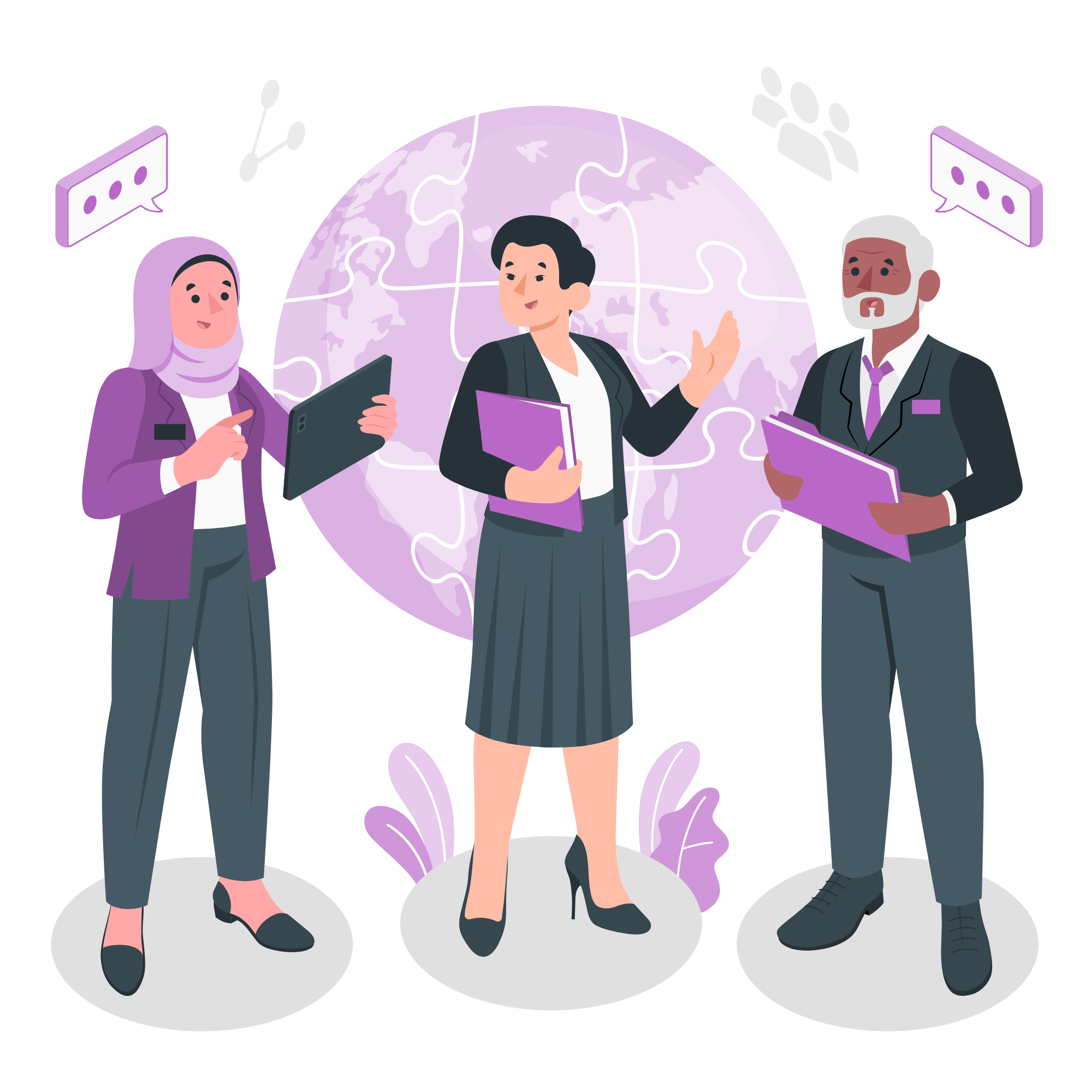 Users from different backgrounds working together 