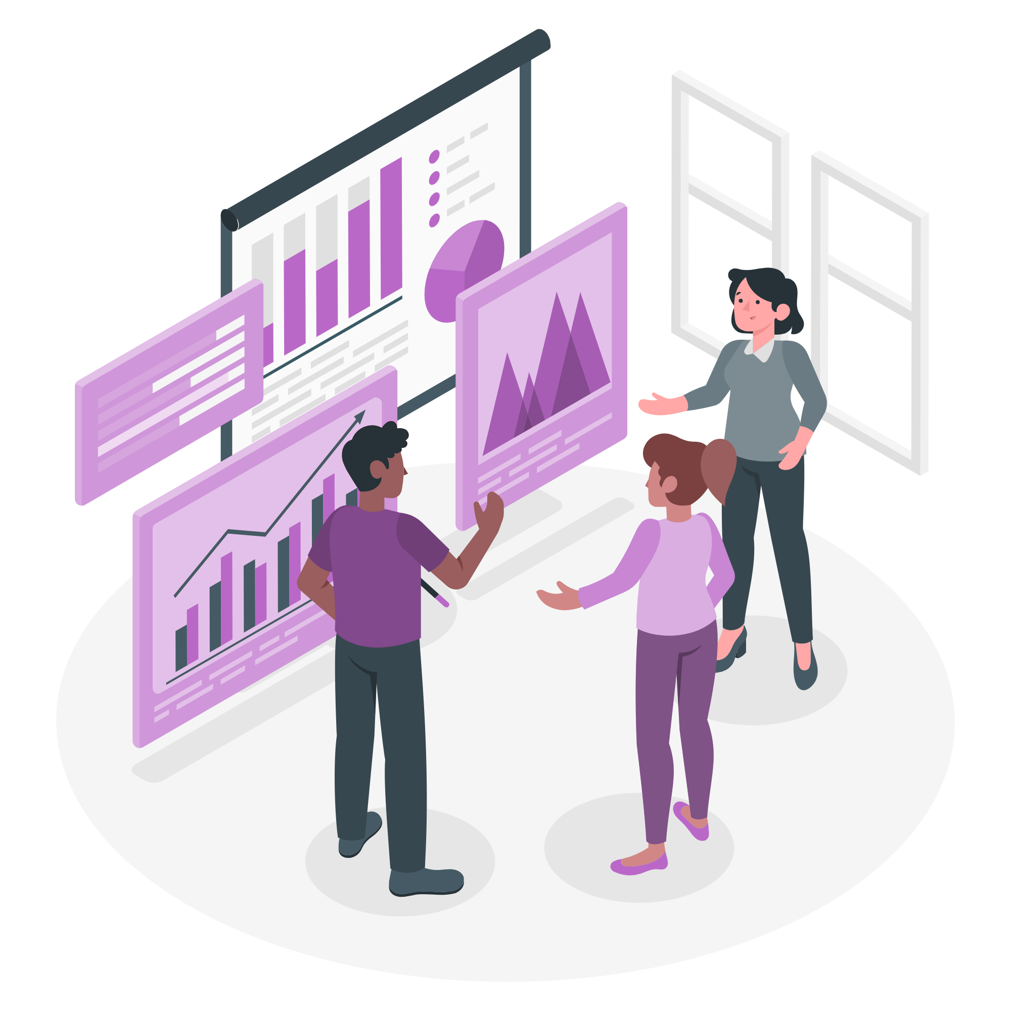 A team analyzing stats 